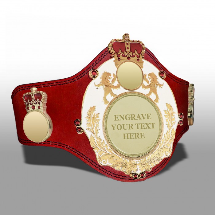 QUEENSBURY PLT LEATHER CHAMPIONSHIP BELT - PLTQUEEN/W/G/ENGRAVE - AVAILABLE IN 4 COLOURS